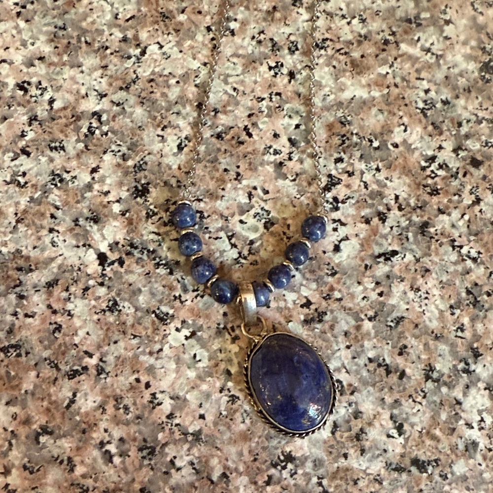 Elegant Blue Stone Necklace